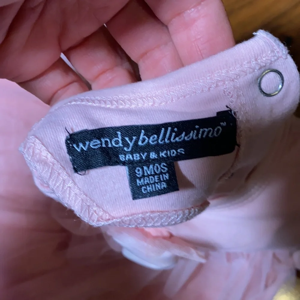 Wendy Bellissimo Baby Girl Pink Tunic Capri Set 9M Cottagecore Tulle Outfit